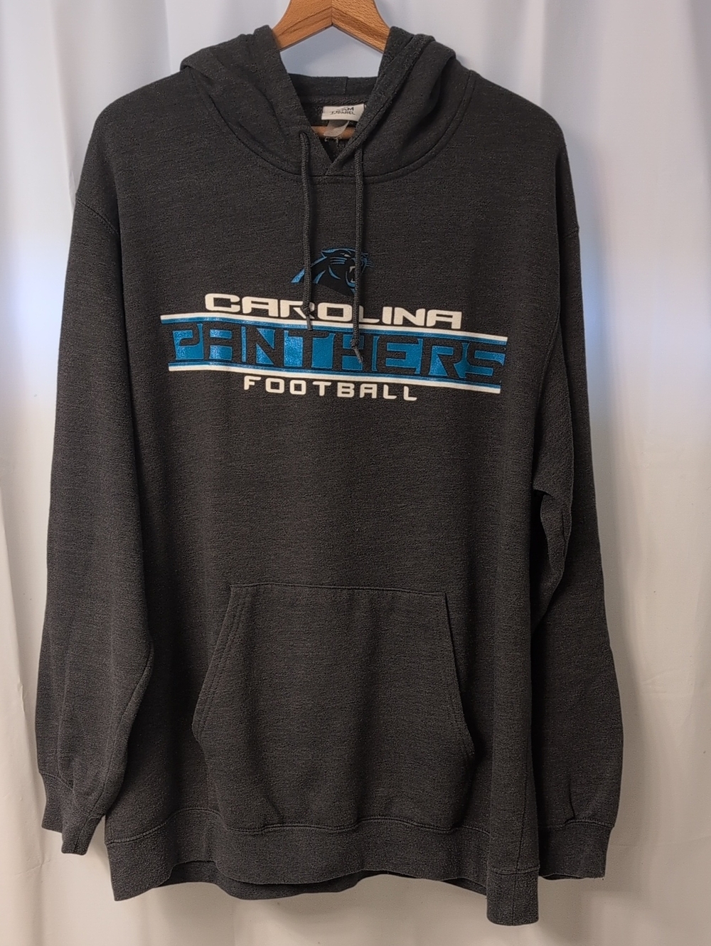 VTG 90s Men's NFL Majestic Carolina Panthers Charcoal Gray Hoodie Sweatshirt